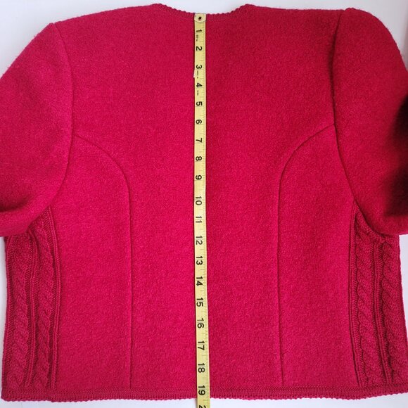 Vintage Jos. A. Bank Clothiers Pure Red Virgin Wool Silver Button Jacket Size 12 - Picture 15 of 16